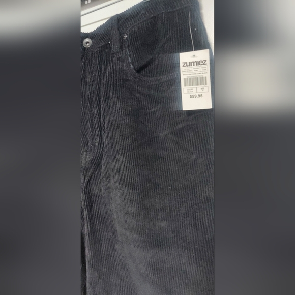 T1 Zumiez Black Corduroy Pants Size 34 - Picture 7 of 8